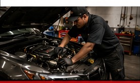 Mechanic working on vehicle